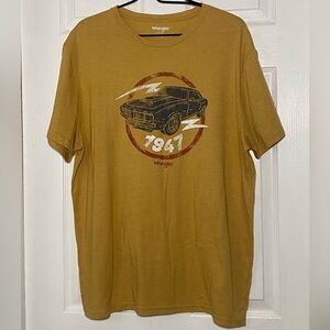 Wrangler Men's Mustard Yellow Graphic Vintage Car T-Shirt